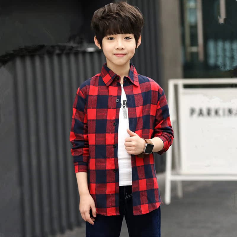 男童襯衫長袖純棉兒童薄款襯衣男2019新款春裝春秋方格男寶寶格子在類目 童裝/嬰兒裝/親子裝, 襯衫中 - 來自Buy2taobao.com提供專業的淘寶代購服務