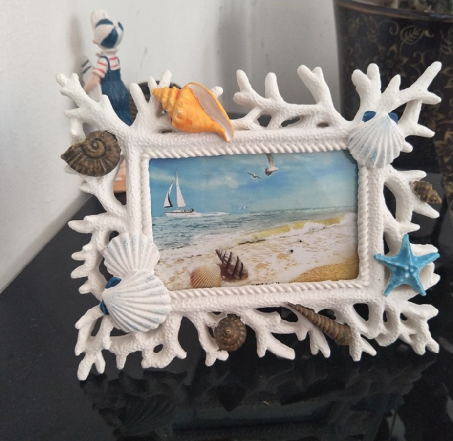 Mediterranean Sea style resin Do the old Photo frame desktop Decoration 6 Coral Ocean decorate Swing sets Hand paintingin the Home accessories , Frame/Frames category - from Buy2taobao.com to provide professional Taobao agent buy service