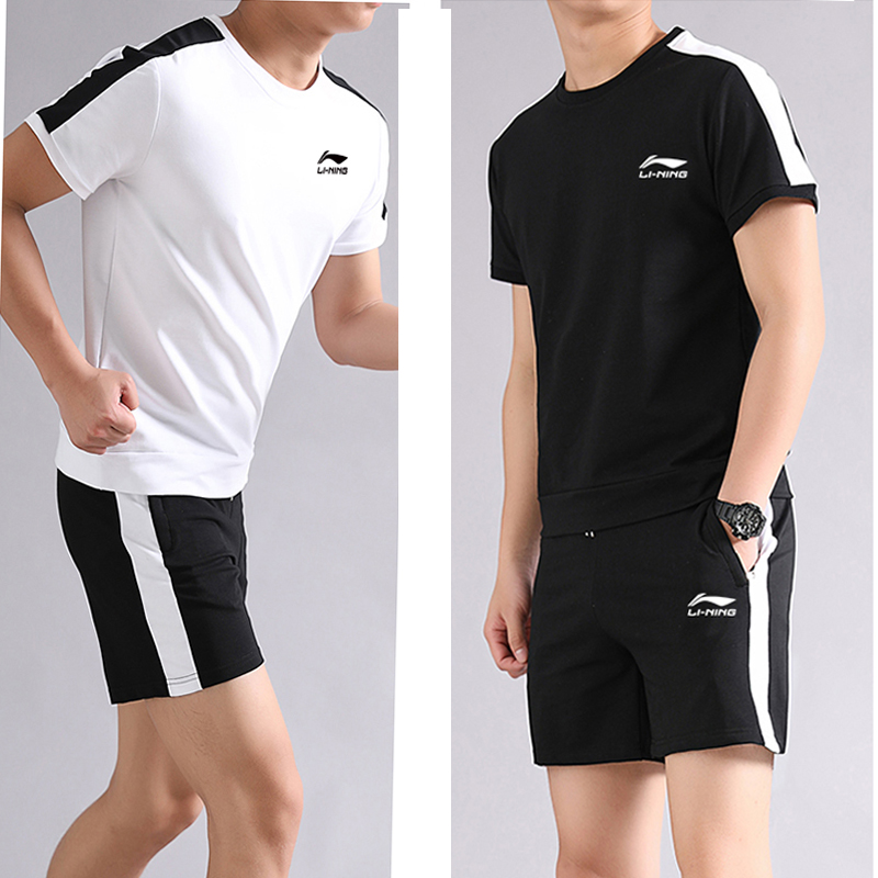 李宁男短袖运动套装 圆领T恤短裤休闲舒适运动服2019夏短裤运动装在类目 运动服/休闲服装, 运动套装中 - 来自Buy2taobao.com提供专业的淘宝代购服务