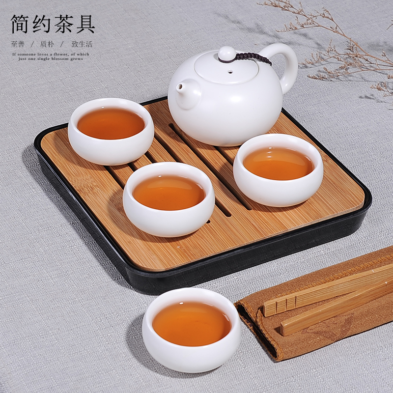 茶具套装家用简约4人旅行茶具小套装一壶四杯功夫泡茶壶带茶托盘|msdalam kategori pinggan mangkuk, set teh, Kung Fu teh - dari Buy2taobao.com untuk memberikan perkhidmatan ejen Taobao profesional membeli