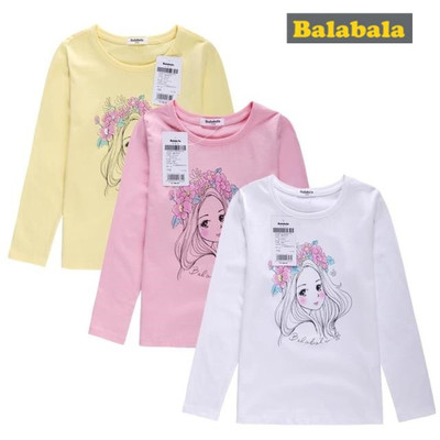 巴拉巴拉女童2017秋季新款长袖儿童中大童纯棉T恤超值热卖