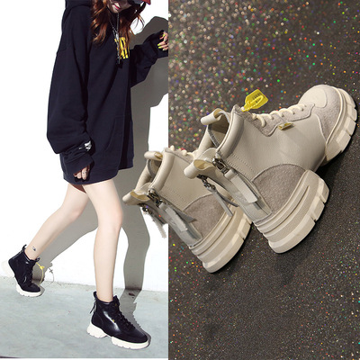 出口单 时尚百搭英伦风休闲舒适高帮厚底zhen皮马丁靴DMF810191