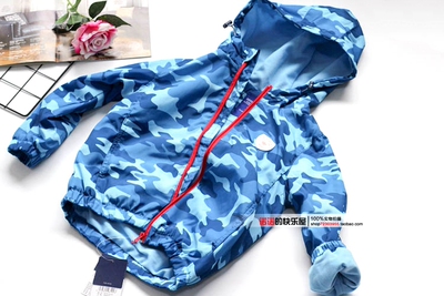 男童迷彩拉链外套防风衣2018春季新款中大儿童连帽冲锋衣宝宝上衣