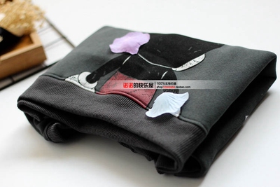 男童女童加绒卫衣儿童17秋冬款套头卫衣中小大童卡通加厚上衣亲子