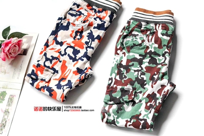 男童迷彩休闲裤2018春夏季童装韩版儿童工装裤女童纯棉小脚裤潮款