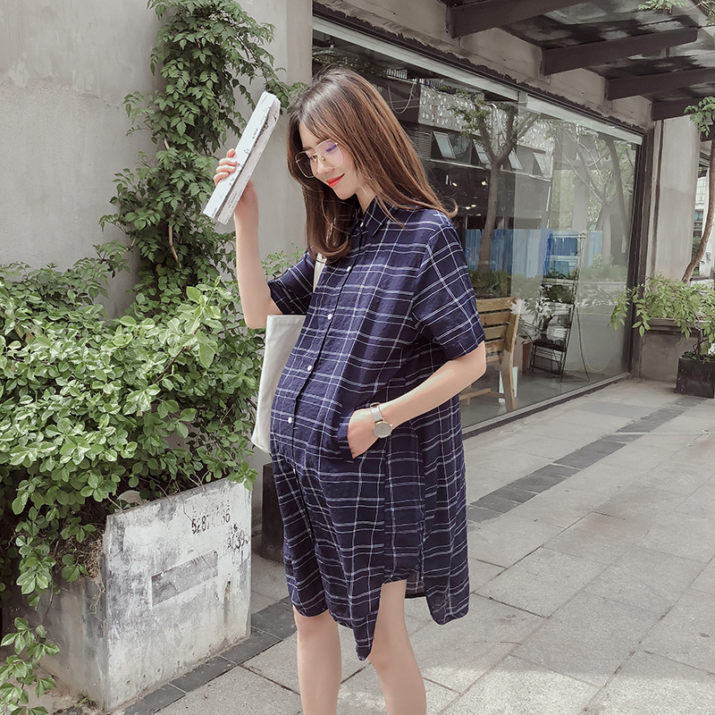 Women dress summer Mid length version Chao Ma 2019 new pattern Fashionable Easy Inch clothes Pregnancy shirt Dress Women's wearin the Maternity/Maternal supplies/Nutrition , Maternity , Dress category - from Buy2taobao.com to provide professional Taobao agent buy service