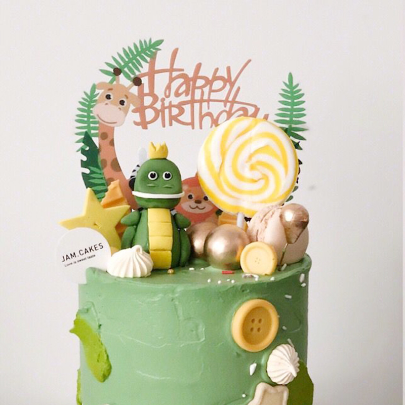 Giraffe lion zebra Monkey Acrylic happy birthday Cake Inserted card Small animals Dessert Dress upin the Festive supplies/Gift , Dress supplies category - from Buy2taobao.com to provide professional Taobao agent buy service