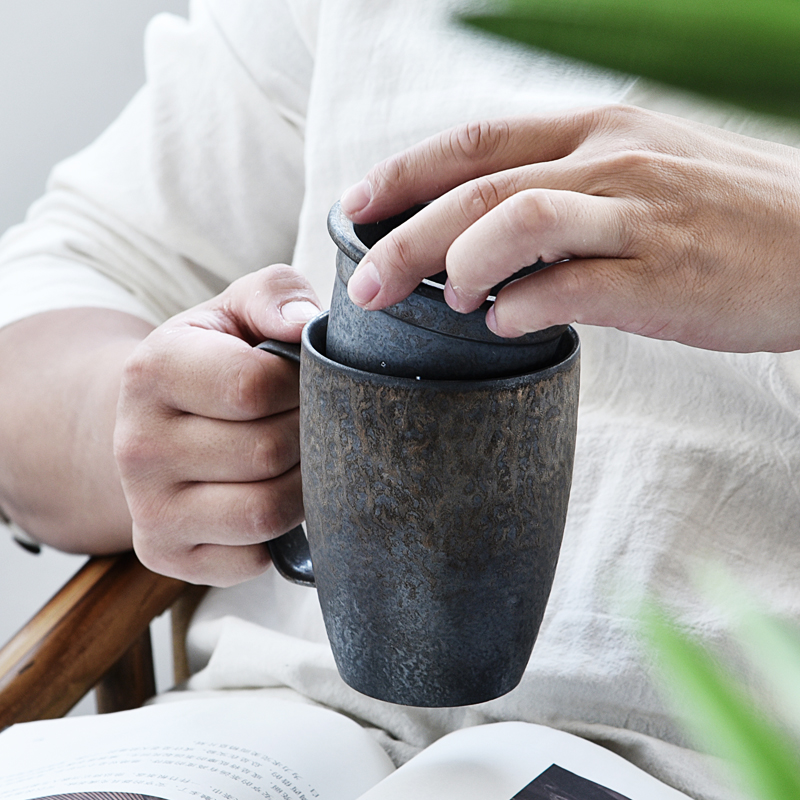manual Pottery kiln Ceramic cup Make tea glass With cover filter teacup Four piece suit Mug Office Water cupin the Tableware , Tea set , Cup category - from Buy2taobao.com to provide professional Taobao agent buy service