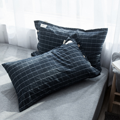 加厚纯棉枕套简约秋冬成人大号48x74cm一对装100%全棉单人枕头套