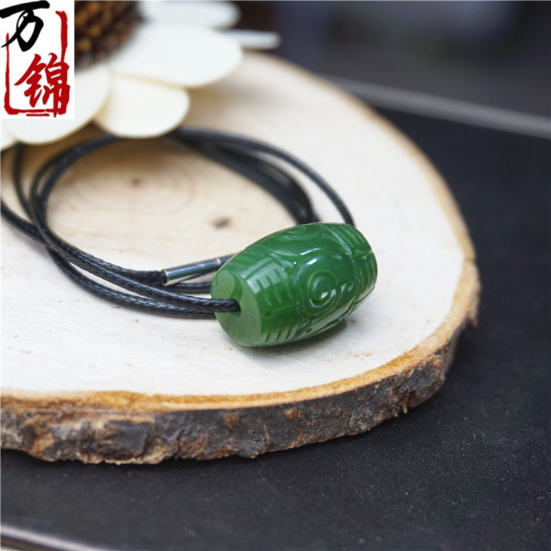 Wada Jasper Transfer bead Pendant Jasper Spinach Cask bead carving men and women Jade Pendant Totems jadein the Jewelry/Diamond/Jade/Gold , And nephrite , Choker category - from Buy2taobao.com to provide professional Taobao agent buy service