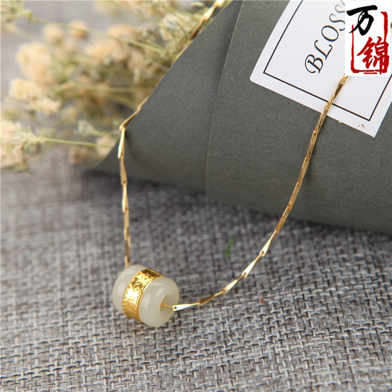 natural Nephrite Transfer bead Pendant Turn on the light Jin Xiang Yu Sufficient gold Necklace White jade Set men and women Lovers money certificatein the Jewelry/Diamond/Jade/Gold , And nephrite , Choker category - from Buy2taobao.com to provide professional Taobao agent buy service