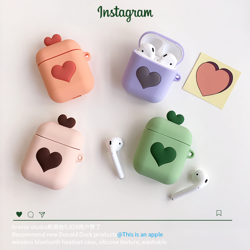 airpods2代液态硅胶爱心硅胶airpods保护套可爱少女心防丢收纳苹果无线蓝牙耳机盒子在类目 3C数码配件, MP3/MP4配件, 耳机配件中 - 来自Buy2taobao.com提供专业的淘宝代购服务