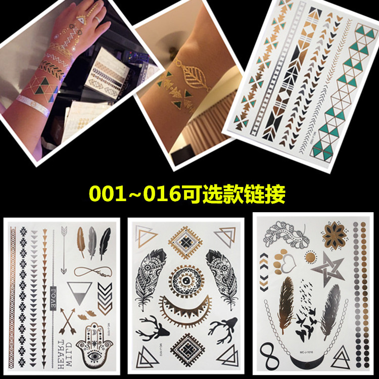 Europe and America Explosive money Gilding Tattoo sticker Metal Tattoo Gold and Silver Tattoo Tattoo washable Tattoo Stickerin the Home accessories , Stickers , Other Stickers category - from Buy2taobao.com to provide professional Taobao agent buy service