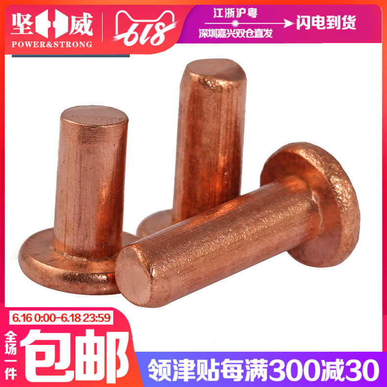 M2 M2.5 M3 Promotion Copper rivets Flat head solid rivet Flat hat copper nail Tap Rivetsin the Hardware/Tool , Fastener , Rivet , Flat head rivets category - from Buy2taobao.com to provide professional Taobao agent buy service