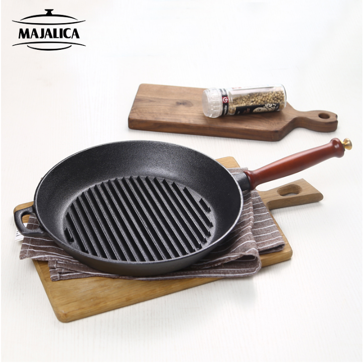 Majalica Cast iron skillet Niubaguo stripe steak Frying pan Pan fried fish 27cmin the Kitchen/Cooking utensils , Cooking utensils , Cookware/Pot/Kettle , Frying Pan/Saucepan category - from Buy2taobao.com to provide professional Taobao agent buy service