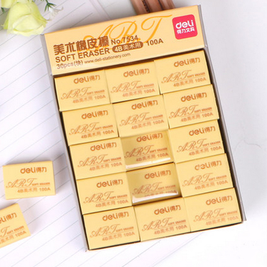 Deli Stationery 30 Only installed Eraser Easy to clean 4B Fine Arts/examination Dedicated rubberin the Electronic Dictionary/Electronic paper book/Stationery , Everyday school supplies , Eraser category - from Buy2taobao.com to provide professional Taobao agent buy service