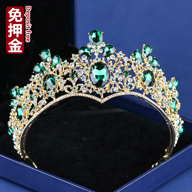 出租儿童皇冠女童 高端绿色宝石贴砖发饰租赁 女生公主裙婚纱王冠|msdalam kategori Aksesori/Belt kulit/Hat/Muffler, aksesori pakaian perkahwinan, Aksesori Crown - dari Buy2taobao.com untuk memberikan perkhidmatan ejen Taobao profesional membeli