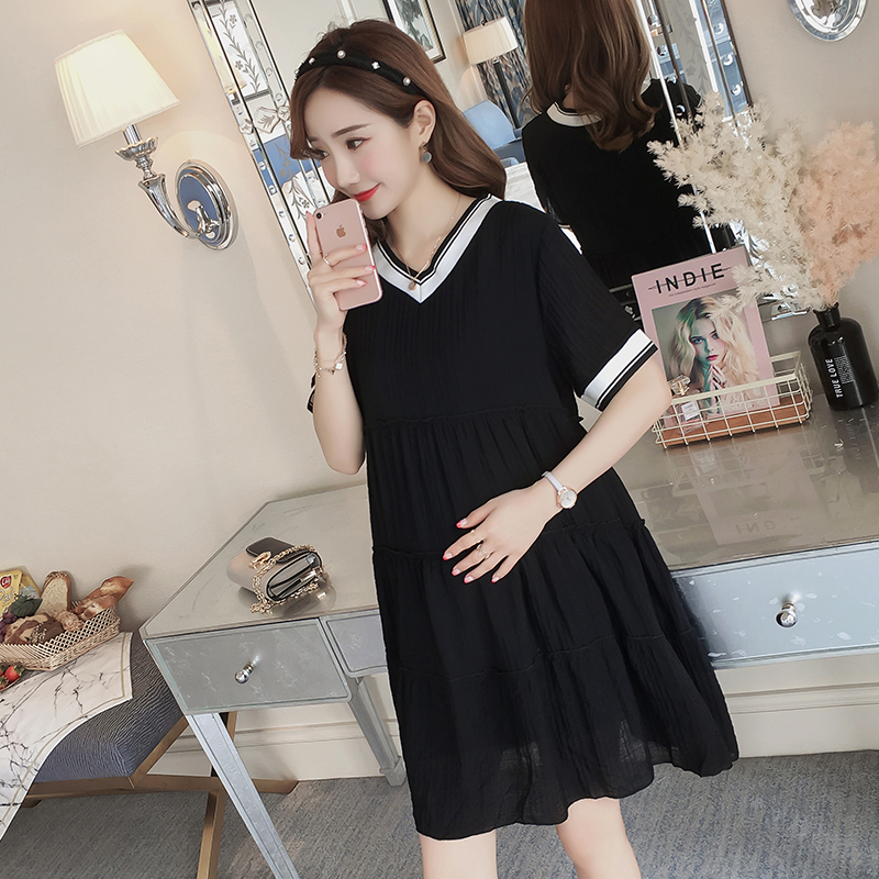 Large yard spring 2019 new pattern fashion Primer Easy Belly Show thin V. pregnant woman Bouffancy Dress 200 Jinin the Maternity/Maternal supplies/Nutrition , Maternity , Dress category - from Buy2taobao.com to provide professional Taobao agent buy service