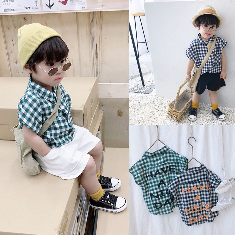 19 new pattern summer the republic of korea men and women baby english lattice shirt children baby Thin section pure cotton Sleeveless shirtin the Children/Baby/Family fitted , Shirt category - from Buy2taobao.com to provide professional Taobao agent buy service