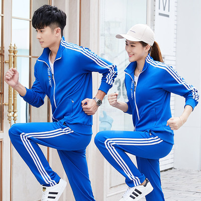 运动套装男春秋2018新款时尚运动服女长袖休闲装情侣跑步衣两件套