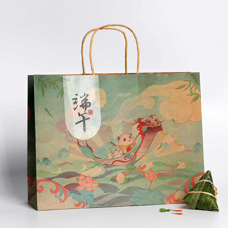 端午节通用绿色手提袋粽子牛皮纸袋子个性手绘2019新款高档加厚空|msdalam kategori peralatan pejabat/Supplies/Perkhidmatan yang berkaitan, Packaging Equipment/Tanda-tanda dan bekalan, hadiah beg/beg plastik - dari Buy2taobao.com untuk memberikan perkhidmatan ejen Taobao profesional membeli