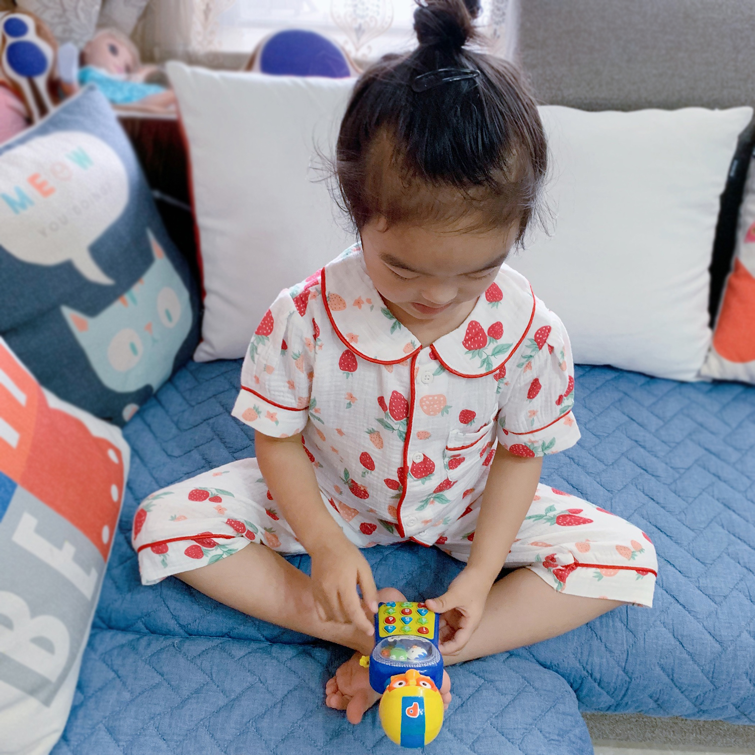 2019夏季新品儿童全棉纱布家居服套装睡衣透气亲肤上衣裤子两件套|ruв категории Детская одежда, детей дома, одежду, домашнего костюм - от Buy2taobao.com для оказания профессиональной услуги покупки агента Taobao