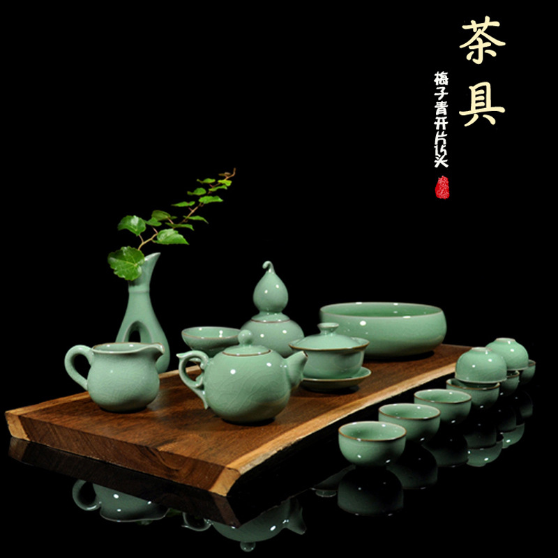 龍泉青瓷整套功夫茶具三才蓋碗套裝哥窯陶瓷商務禮品辦公室泡茶壺在類目 餐飲具, 茶具, 整套茶具中 - 來自Buy2taobao.com提供專業的淘寶代購服務
