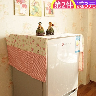 Fabric art Refrigerator head-cover or veil for the bride at a wedding Refrigerator cover dust cover Gabion Use lattice Countryside Storage bag Petty Furnishingsin the Storage consolidation , Household appliances dust , Dust the refrigerator category - from Buy2taobao.com to provide professional Taobao agent buy service