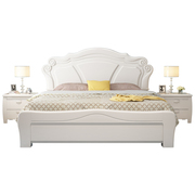 白色实木床1.8米双人床1.5米主卧欧式田园公主床简约气压储物婚床