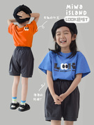 米花之岛原创设计儿童夏季卡通短袖大女童宽松圆领T恤姐妹装上衣