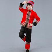 少数民族舞蹈演出服装，男女童傣族壮族男童，葫芦丝表演服