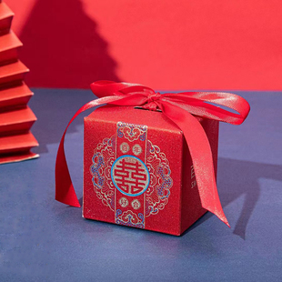 2024中式喜糖盒子结婚糖盒专用糖果礼盒订婚礼喜糖袋包装空盒