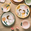 卡通动漫情侣碗筷套装2人创意男生女生家用碗盘餐具可爱陶瓷饭碗