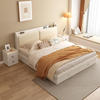 木月双人床现代简约板式储物床多功能卧室床经济型，榻榻米床收纳床