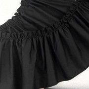 纯黑色8厘米宽经典布艺棉布领口袖口裙子荷叶边飞边花边辅料