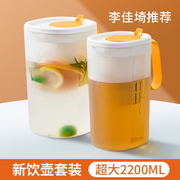 冰箱冷水壶大容量泡茶水杯家用套装，冰水瓶凉水壶水果茶饮料桶夏季