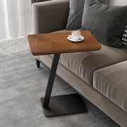 北欧铁艺实木椭圆方形小茶几角几移动床边桌新中式客厅沙发边几桌