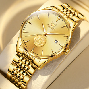 瑞士认证牌男士手表机械表全自动式款含金貔貅(金貔貅，)18k黄金色(黄金色)十大