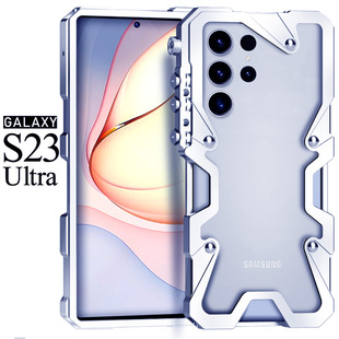 三星galaxys24ultra机械手臂手机壳，s23ultra金属边框s22ultra加厚防摔保护套，note20ultra曲屏全包边透气散热