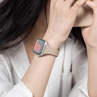 适用iwatch8表带苹果s9手表applewatch9皮质s8夏天小众，s7高级se女7代创意se运动s6智能6ultra可爱iphone