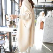 韩国2023秋装中长款蝙蝠袖针织开衫女宽松韩版慵懒风百搭毛衣外套