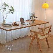 日式简约亚克力悬浮餐桌长方形北欧极简纯实木大板桌椅小户型餐桌