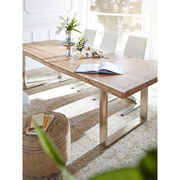 北欧实木会议桌长桌子，现代简约loft办公桌，简易长条形餐桌椅洽谈桌