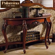 帕拉美娜欧式沙发背，几美式实木玄关桌深色玄关，桌花台沙发背几