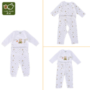 拉比可爱小熊内衣套装新生儿纯棉宝宝睡衣超薄衣服和尚服0-6个月