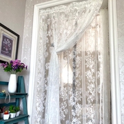白色韩式蕾丝窗纱成品 美式田园窗帘纱帘客厅阳台卧室门帘穿杆帘