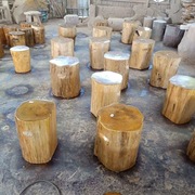 多丰根雕凳子 实木墩子原木树桩木桩底座茶几茶桌配凳大板支架圆