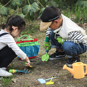 儿童园艺工具毛毛虫套装铁艺挖土，迷你小铲子，洒水壶户外园艺挖野菜