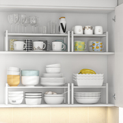 橱柜分层架可伸缩厨房置物架台面多功能柜子隔板收纳碗碟锅具架子