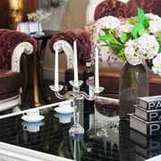 欧式浪漫三头水晶蜡烛台，家居装饰样板房软装婚庆，婚礼餐桌烛台摆件